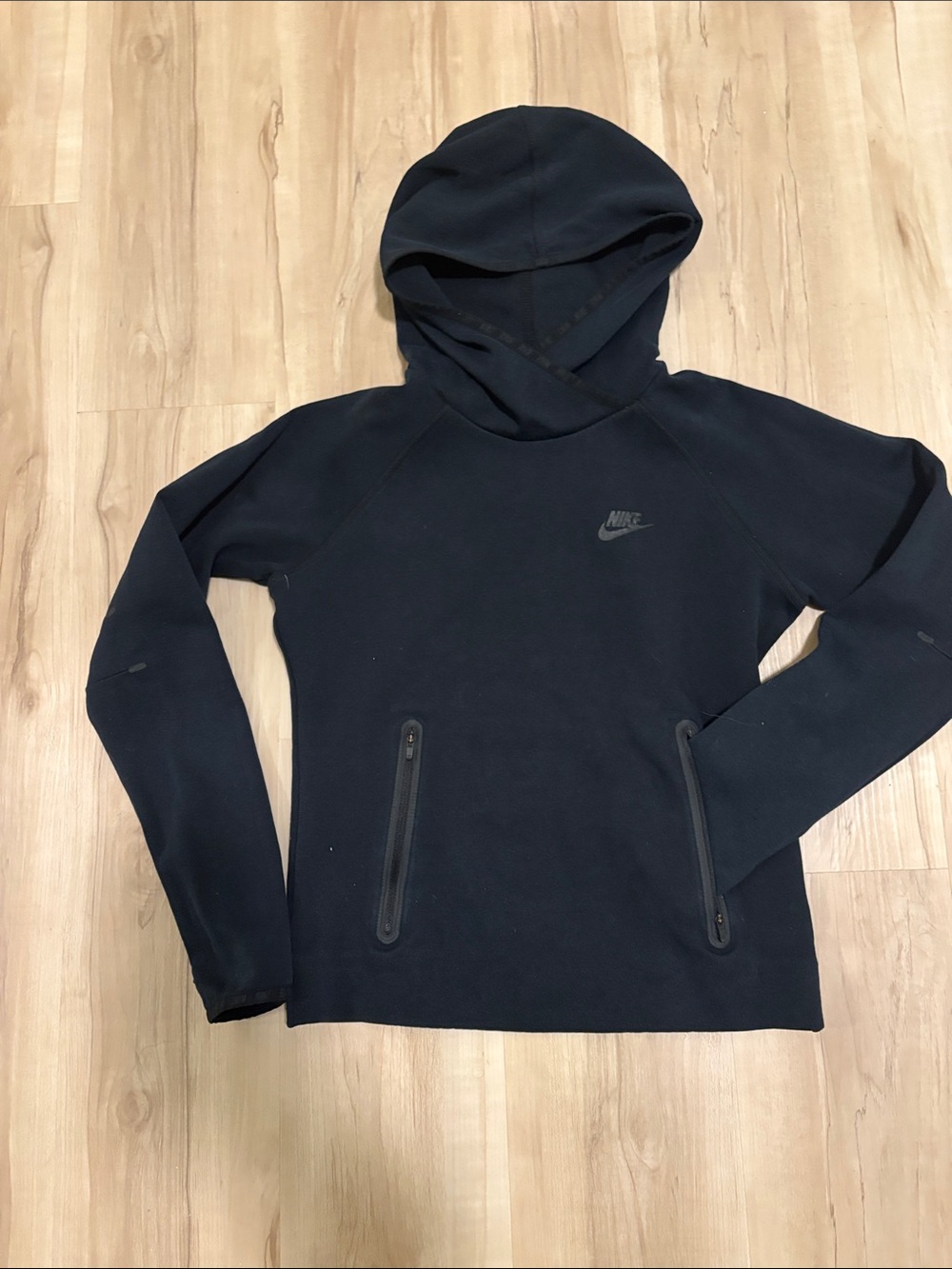 Nike Black Hooded Zip Pocket Sweatshirt
